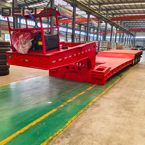 3/4/5 eixos 80 toneladas/100 toneladas de cama baixa semi-reboque de caminhão