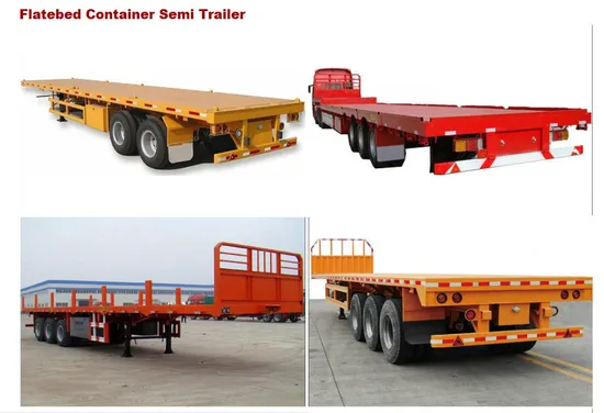 Preço mais baixo 2 eixos 40FT contêiner cama plana semi-reboque, reboque de transporte de contêiner de feixe reto