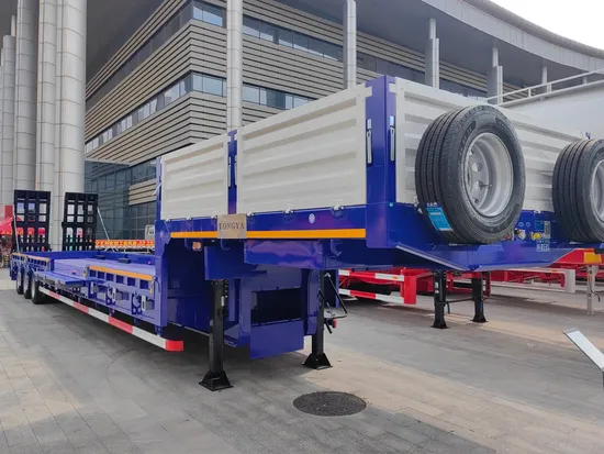 Semi-reboque destacável de pescoço de ganso Lowboy de cama baixa de 4 eixos